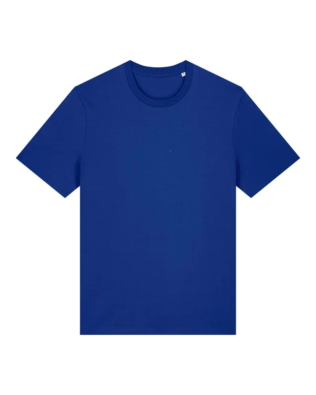 Blue crew-neck T-shirt, shown from the front
